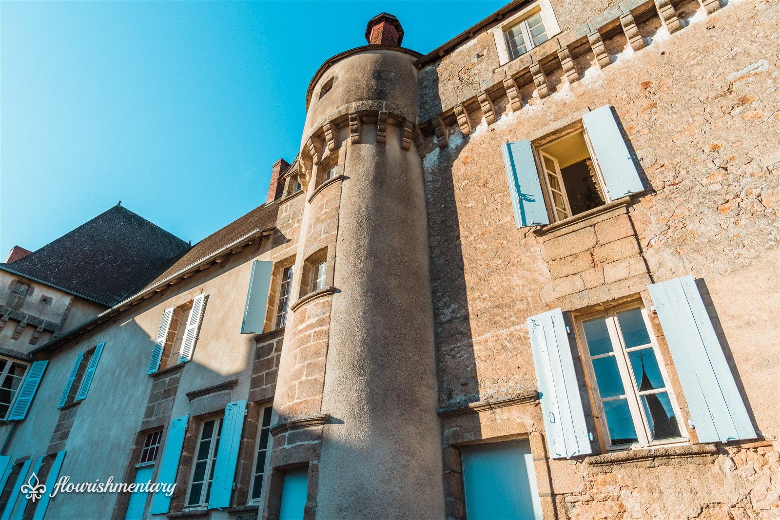 the oldest wing of chateau de lalande fortress like