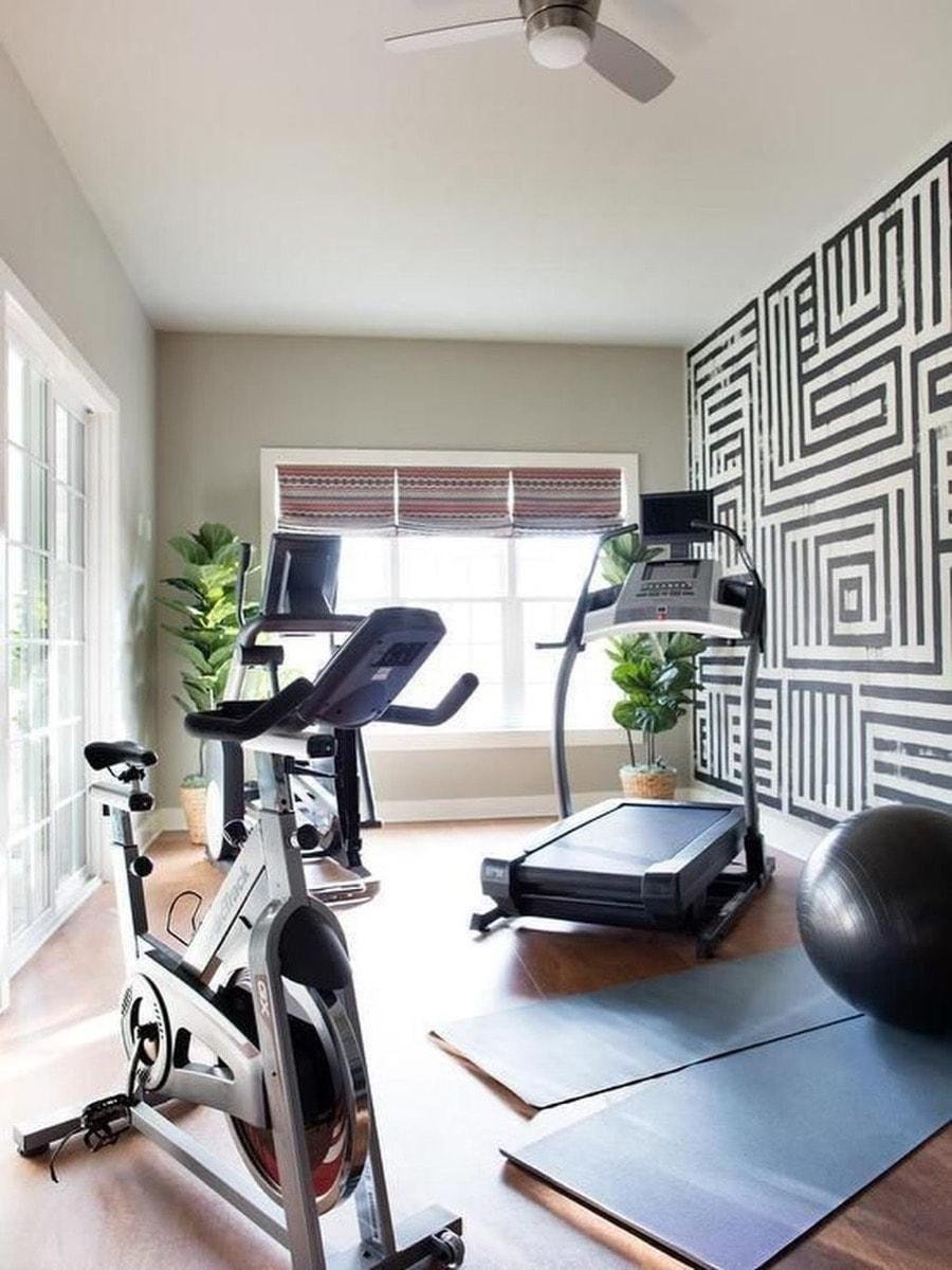 home gym feature wall