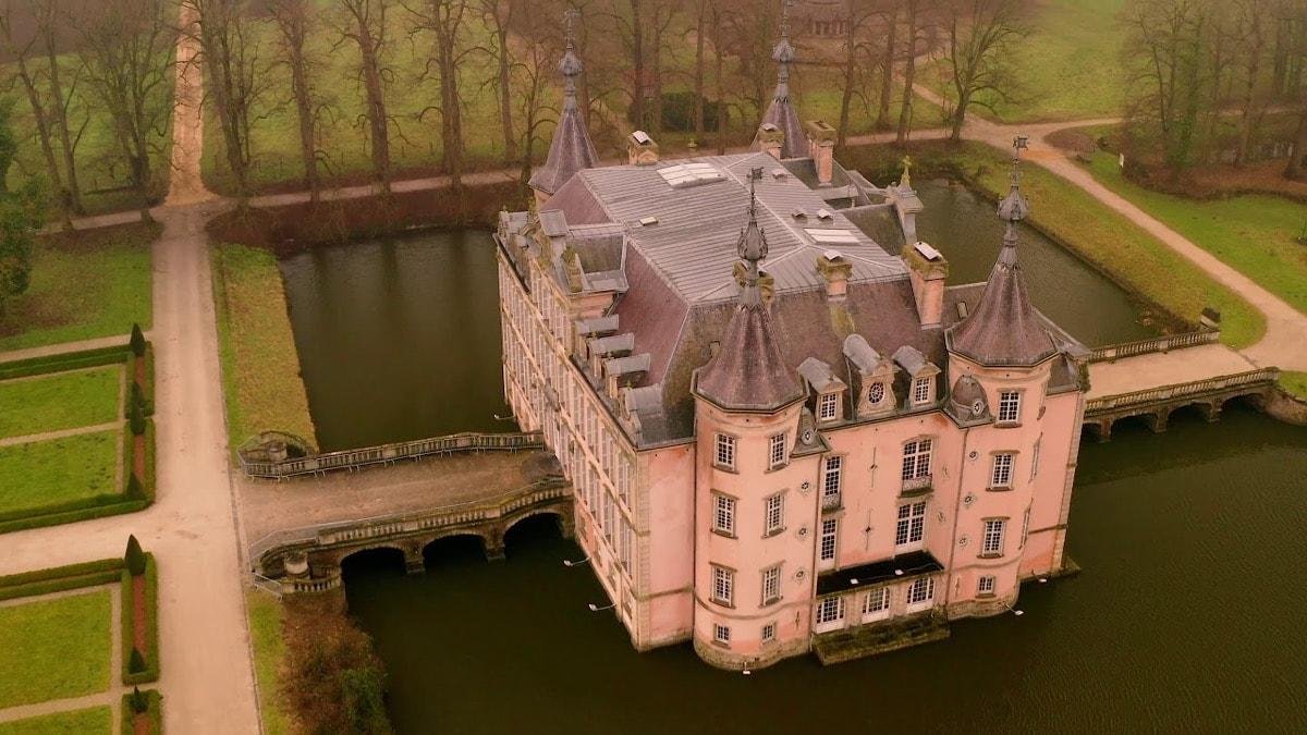 pink Castle Of Poeke, Belgium 