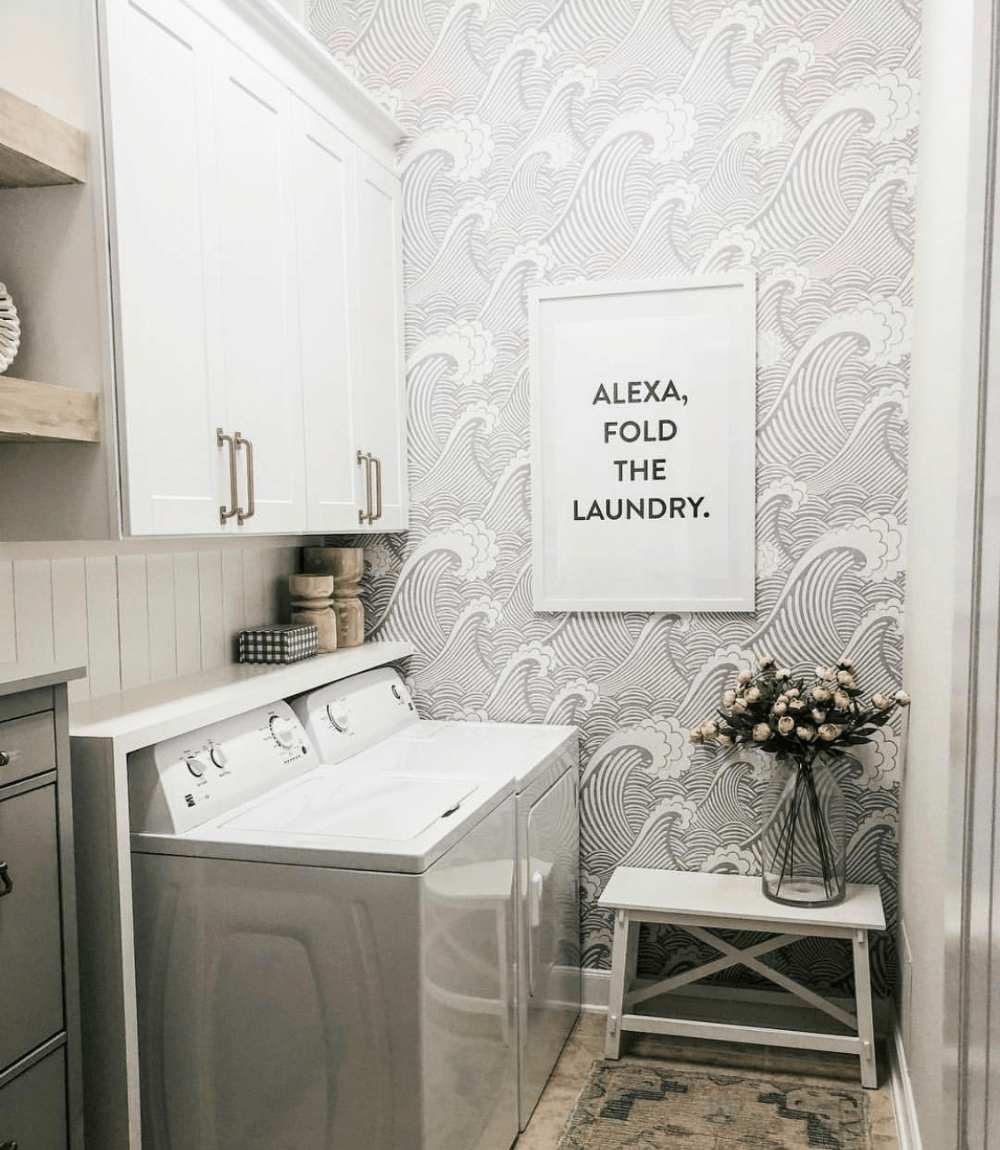 Laundry room makeover with Rocky Mountain decals